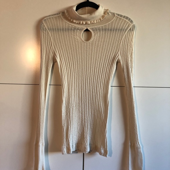 FREE PEOPLE CREAM COWL NECK - Picture 1 of 6